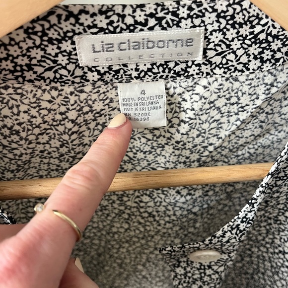 Vintage VTG Liz Claiborne Blouse Floral 4 Medium 80s Secretary - Picture 5 of 5